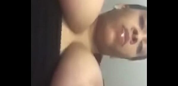  Sexy ebony showing off nice tits